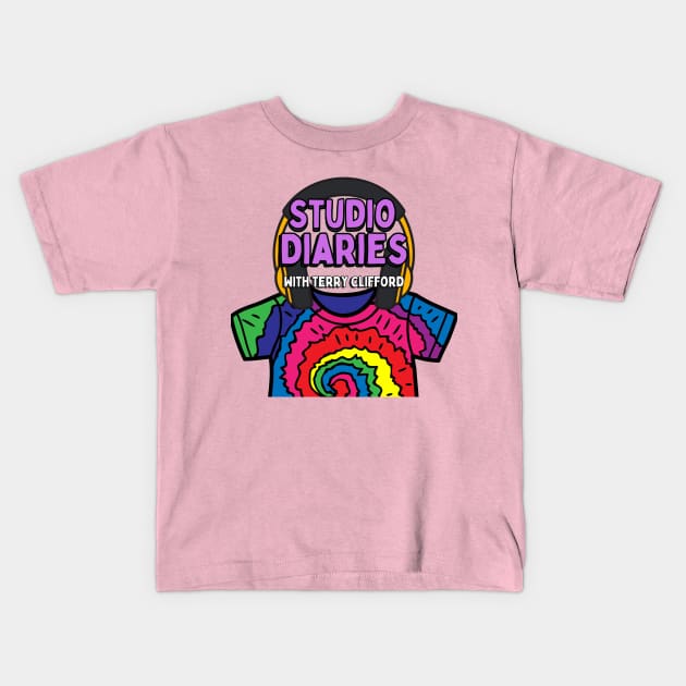 Studio Diaries Tie Dye Shirt with headphones Kids T-Shirt by Studio Diaries